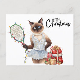 Tennis Vrolijk Kerstfeest voor Kattenliefhebbers Feestdagenkaart