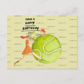 Tennis-vrouw speelt Happy Birthday Briefkaart (Voorkant)