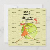 Tennis-vrouw speelt Happy Birthday in Speler Kaart (Voorkant)