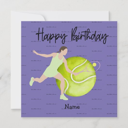 Tennis-vrouw speelt Happy Birthday voor speler (Voorkant)