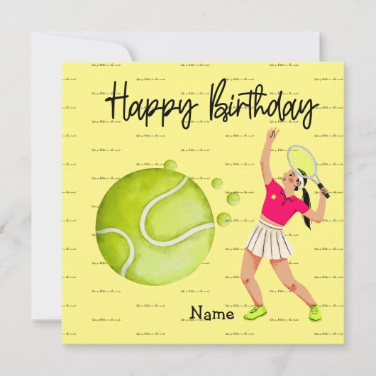 Tennis-vrouw speelt Happy Birthday voor speler (Voorkant)