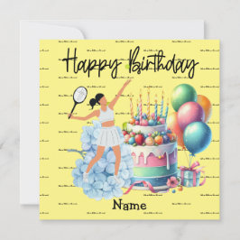 Tennis-vrouw speelt Happy Birthday voor speler