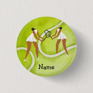 Tennis-vrouwspeler op Tennis-achtergrond Ronde Button 3,2 Cm