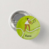 Tennis-vrouwspeler op Tennis-achtergrond Ronde Button 3,2 Cm (Voorkant /achterkant)