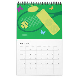 Tennis-wandkalender voor speler, coach en ventilat kalender