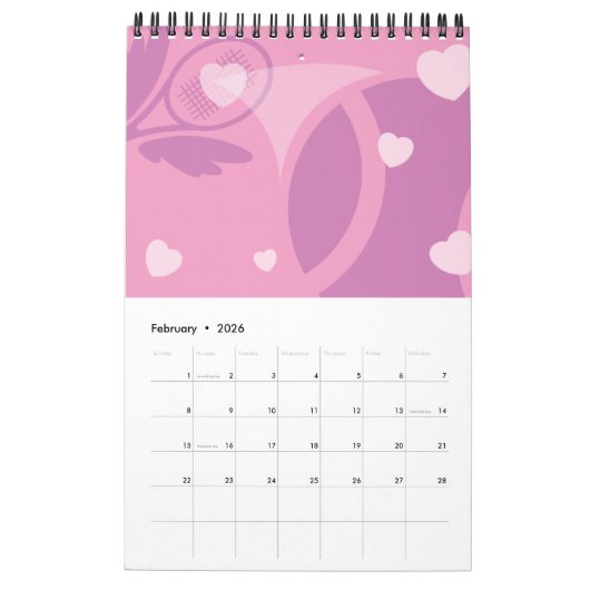 Tennis-wandkalender voor speler, coach en ventilat kalender (Feb 2026)