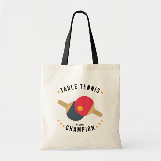 Tennis (Wannabe) Champion Funny Tote Bag (Voorkant)