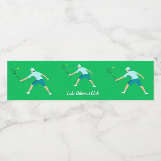 Tennis Waterfles Etiket (Enkel label)