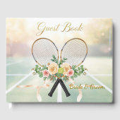 Tennis Wedding Guest Book – Floral Racket  Gastenboek (Voorkant)