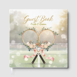 Tennis Wedding Guest Book – Floral Racket  Gastenboek