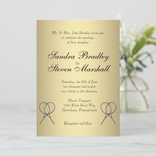 Tennis Wedding Invitations Kaart (Staand voorkant)