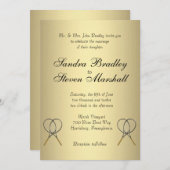Tennis Wedding Invitations Kaart (Voorkant / Achterkant)