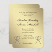Tennis Wedding Invitations Kaart (Voorkant / Achterkant)