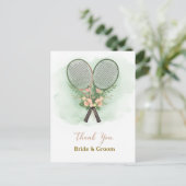 Tennis Wedding Thank You Card  Briefkaart (Staand voorkant)