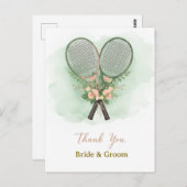 Tennis Wedding Thank You Card  Briefkaart (Voorkant / Achterkant)