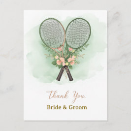 Tennis Wedding Thank You Card  Briefkaart
