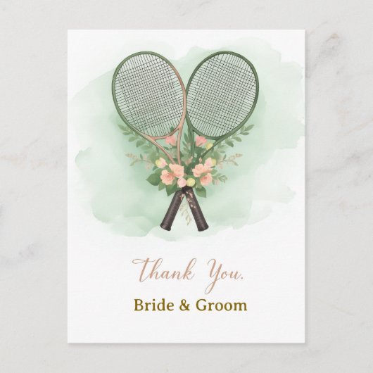 Tennis Wedding Thank You Card  Briefkaart (Voorkant)