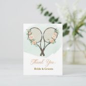 Tennis Wedding Thank You Card  Briefkaart (Staand voorkant)