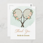 Tennis Wedding Thank You Card  Briefkaart (Voorkant / Achterkant)