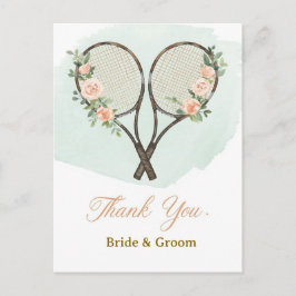 Tennis Wedding Thank You Card  Briefkaart