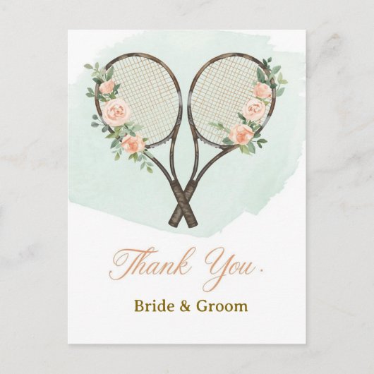Tennis Wedding Thank You Card  Briefkaart (Voorkant)