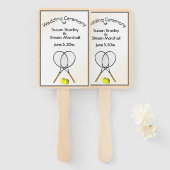Tennis Wedding Theme Handwaaier (Voorkant en achterkant)