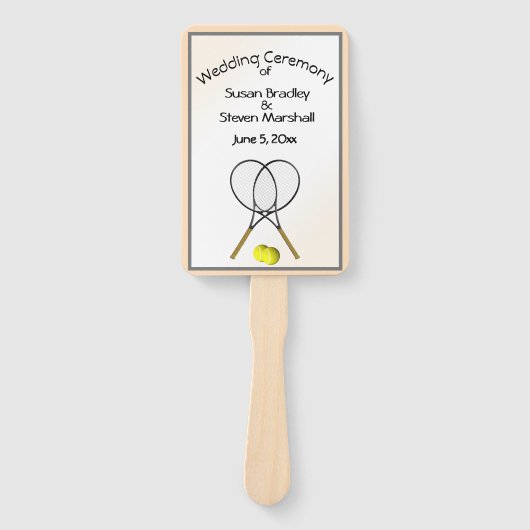Tennis Wedding Theme Handwaaier (Voorkant)