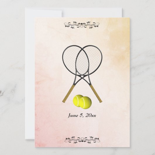 Tennis Wedding Theme Uitnodigingen (Achterkant)
