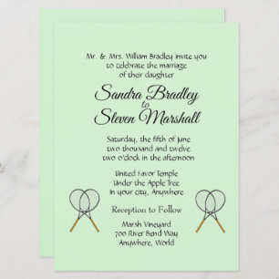 Tennis Wedding Theme Uitnodigingen