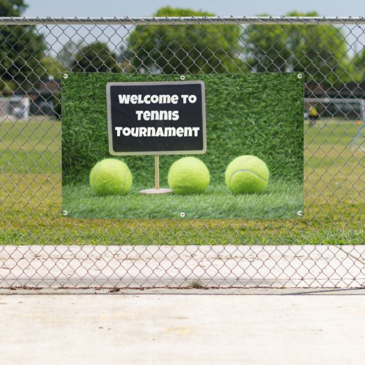 Tennis Welcome sign op groene achtergrondbanner Spandoek (Insitu)