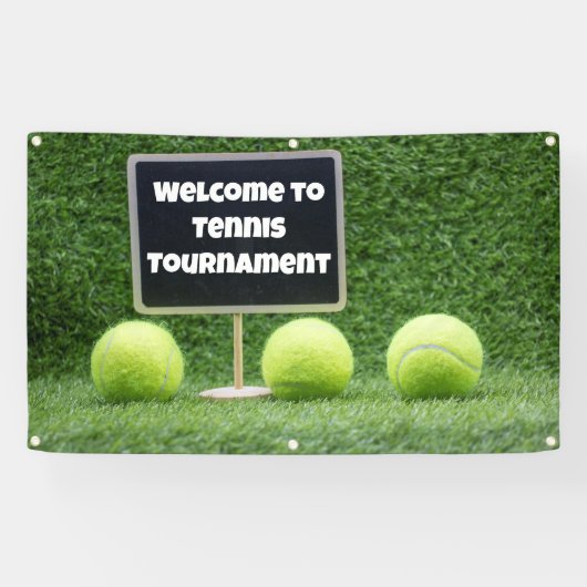 Tennis Welcome sign op groene achtergrondbanner Spandoek (Horizontaal)
