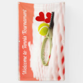 Tennis Welcome sign op groene achtergrondbanner Spandoek (Verticaal)