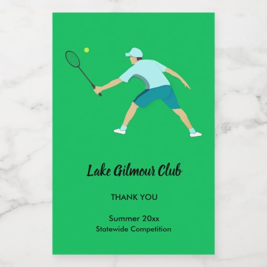 Tennis Wijn Etiket (Enkel label)