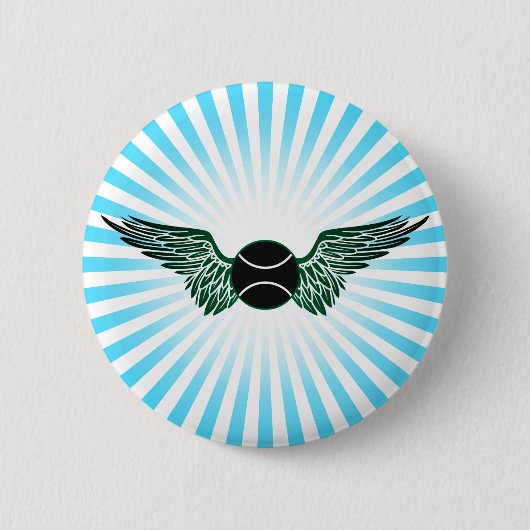 tennis. Winged. Ronde Button 5,7 Cm (Voorkant)