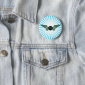 tennis. Winged. Ronde Button 5,7 Cm (In situ)