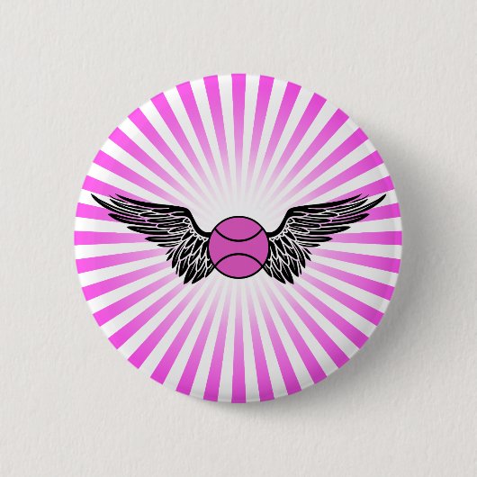 tennis. Winged. Ronde Button 5,7 Cm (Voorkant)