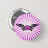 tennis. Winged. Ronde Button 5,7 Cm (Voorkant /achterkant)