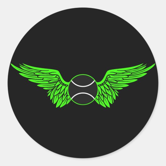 tennis. Winged. Ronde Sticker (Voorkant)