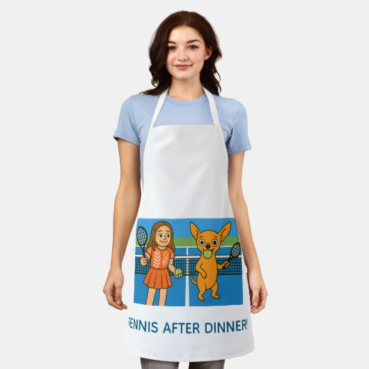 Tennis with a woman and a chihuhua schort (Gedragen)