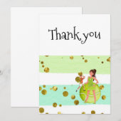 Tennis Woman Player houdt racket en ball Bedankkaart (Voorkant / Achterkant)