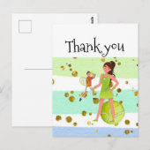 Tennis Woman Player houdt racket en ball Briefkaart (Voorkant / Achterkant)