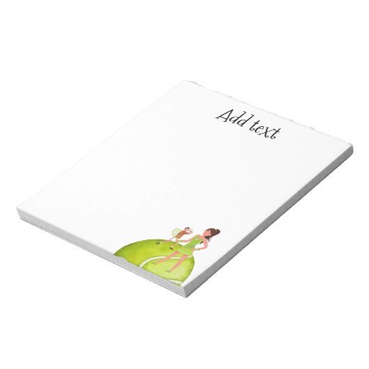 Tennis Woman Player houdt racket en ball Notitieblok (Linkerzijde)