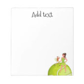 Tennis Woman Player houdt racket en ball Notitieblok (Voorkant)