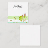 Tennis Woman Player houdt racket en ball Notitiekaartje (Voorkant / Achterkant)