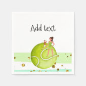 Tennis Woman Player houdt racket en ball Servet (Voorkant)