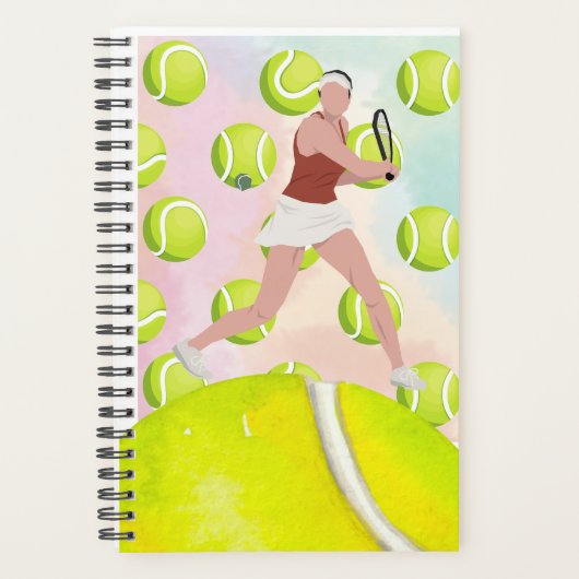 Tennis Woman Waterverf Gifts for Tennis Player Planner (Voorkant)