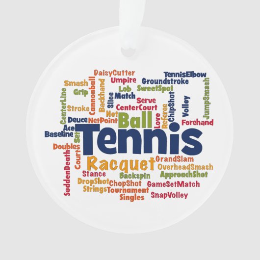 Tennis Word Cloud Ornament (voorkant)