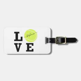 Tennis Yellow Ball Love Name Bagagelabel