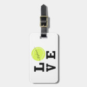 Tennis Yellow Ball Love Name Bagagelabel (Voorkant verticaal)