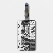 Tennis; Zwarte & Donkergrijze strepen Bagagelabel (Achterkant verticaal)